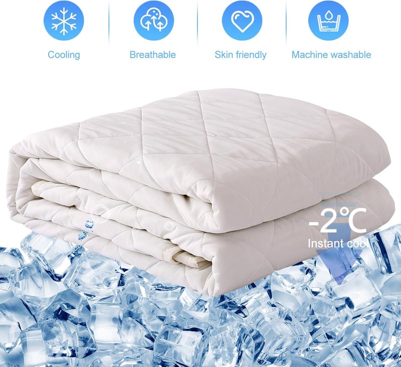 EVOLIVE Elastane Diamind Quilted All Season Light Weight Single Reversible Cooling Quilt/Comforter (White, King) - Image 2